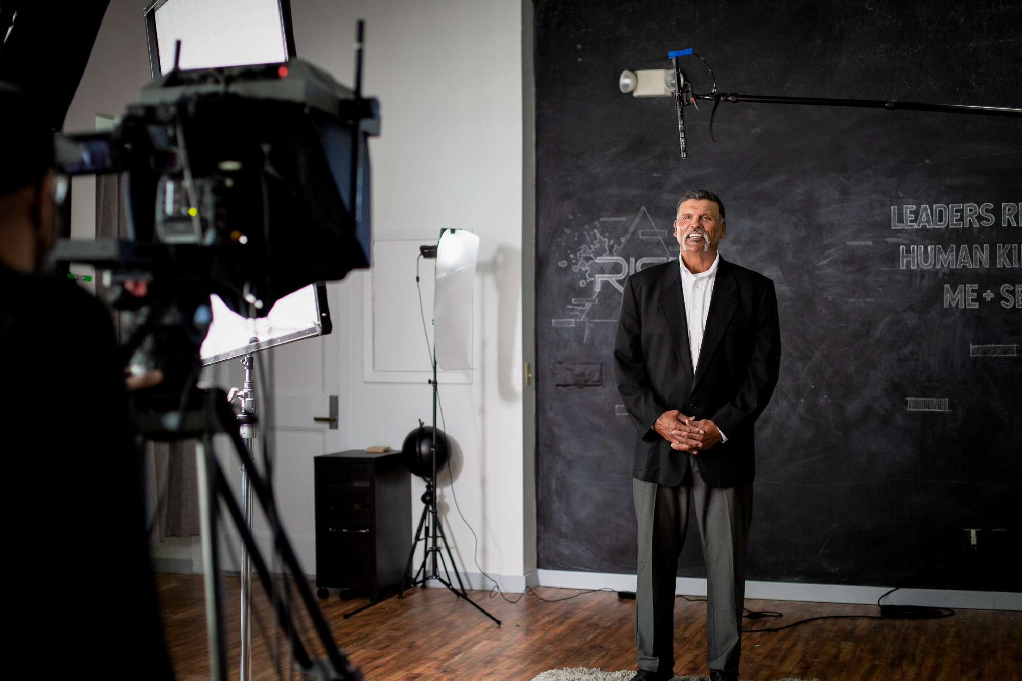 Boonrise studio production setup for an interview-style video