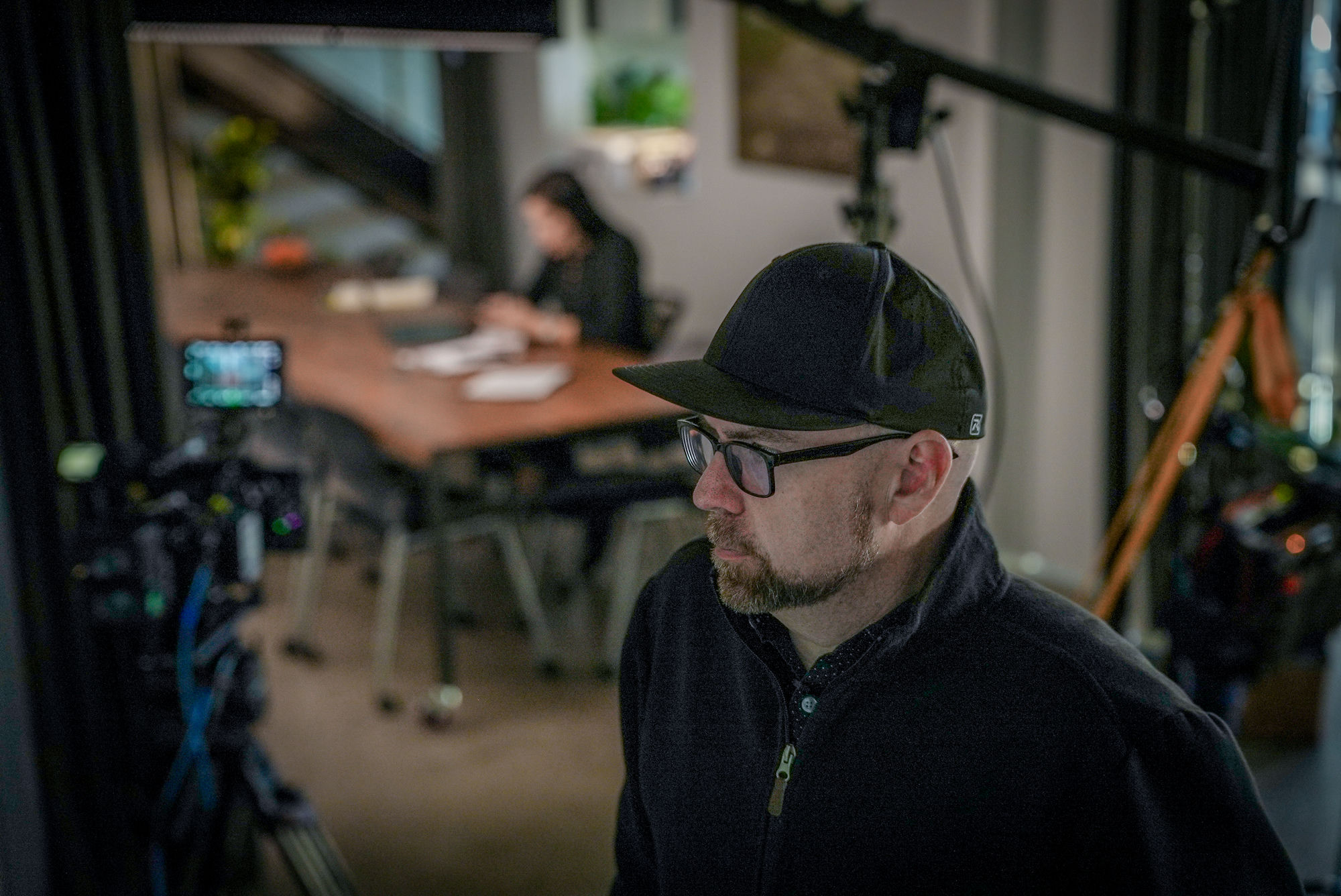 Isaac Stambaugh, founder of Boonrise, directing a video production